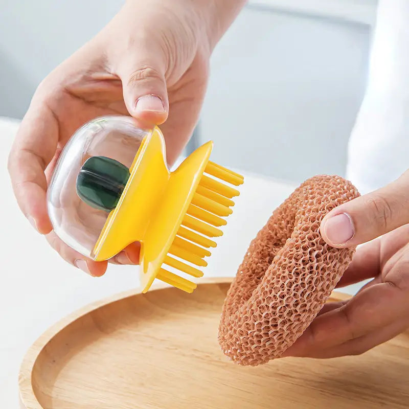 Multifunctional Pot & Pan Cleaning Brush for Kitchen | Bamboo Fiber Scrubber