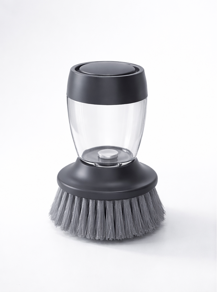 Dish Cleaning Brush with Soap Dispenser | Refillable Kitchen Scrubber with Nylon Bristles