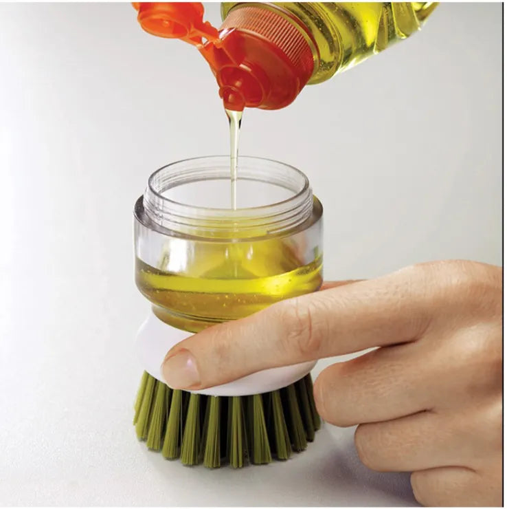 Soap Dispensing Dish Brush Set – Refillable Kitchen Scrub | Pot & Pan Cleaning Tool