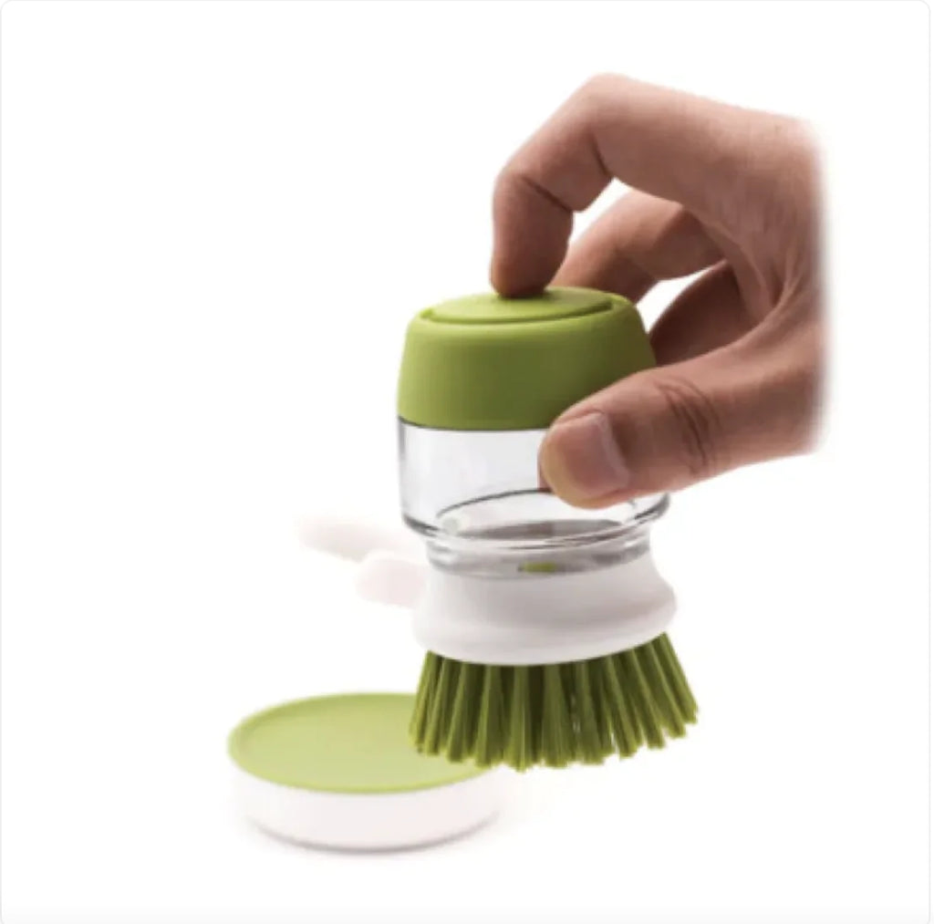 Soap Dispensing Dish Brush Set – Refillable Kitchen Scrub | Pot & Pan Cleaning Tool